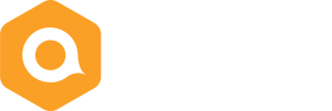 Logo hexagonal naranja con una 