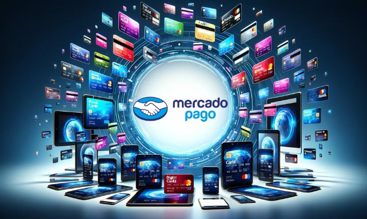 An image created with ChatGPT where you can see Mercado Pago logo in the center expressing its leadership in Chile market