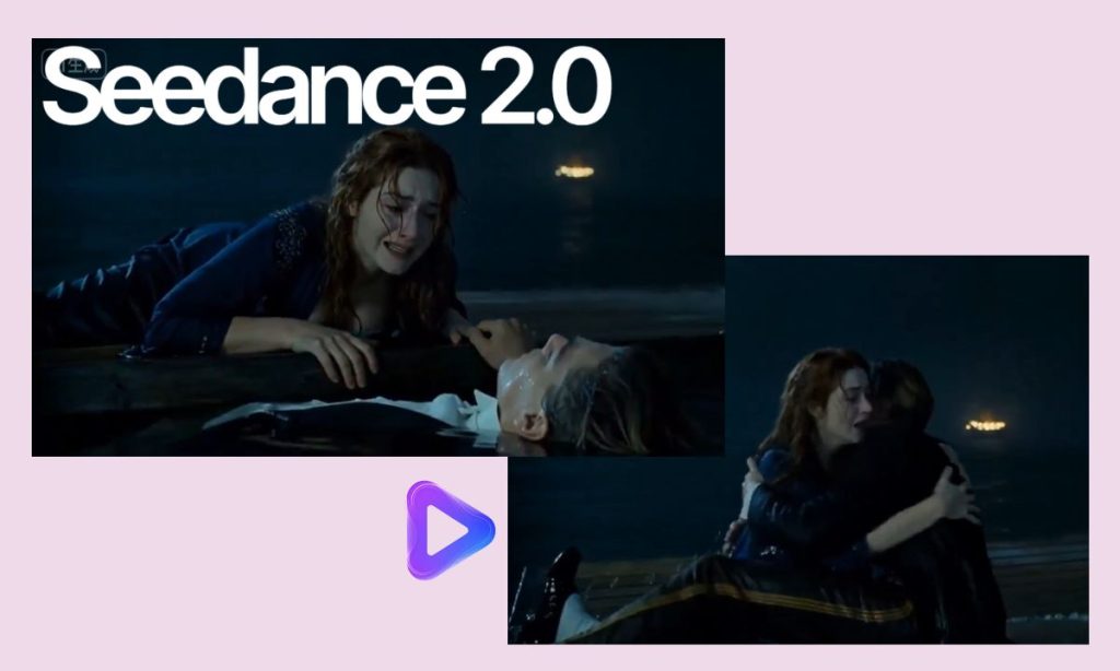 Montage based on video generated by Seedance 2.0 in which the ending of Titanic is changed.