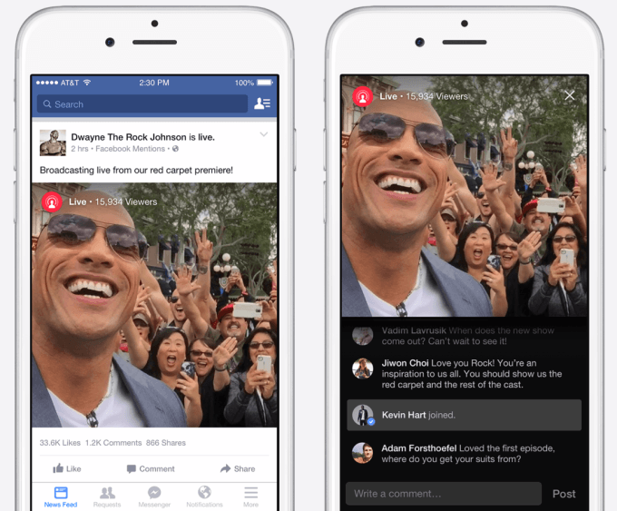 Nace Facebook Live para el streaming móvil de las celebridades