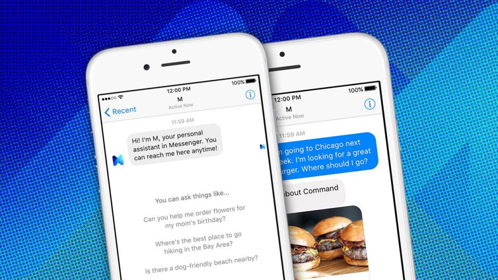 El asistente online Facebook M no logra desprenderse de los humanos. Fuente de imagen: Fastcodesign