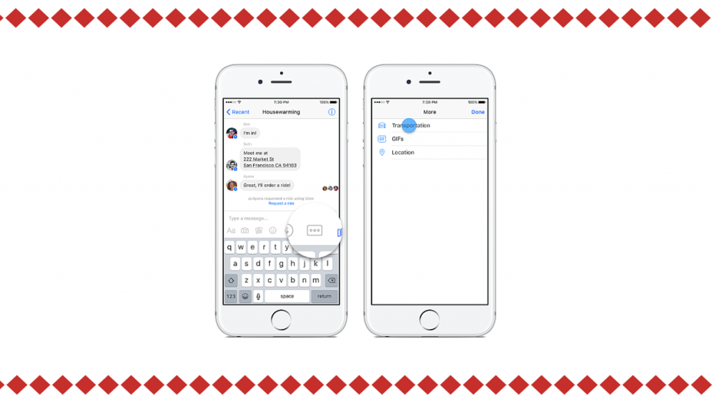 Messenger Transportation, una opción para pedir un coche Uber desde Facebook