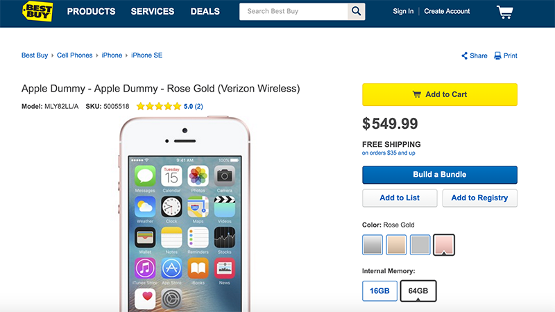 Best Buy publica dummy