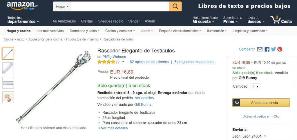 rascador de testículos amazon