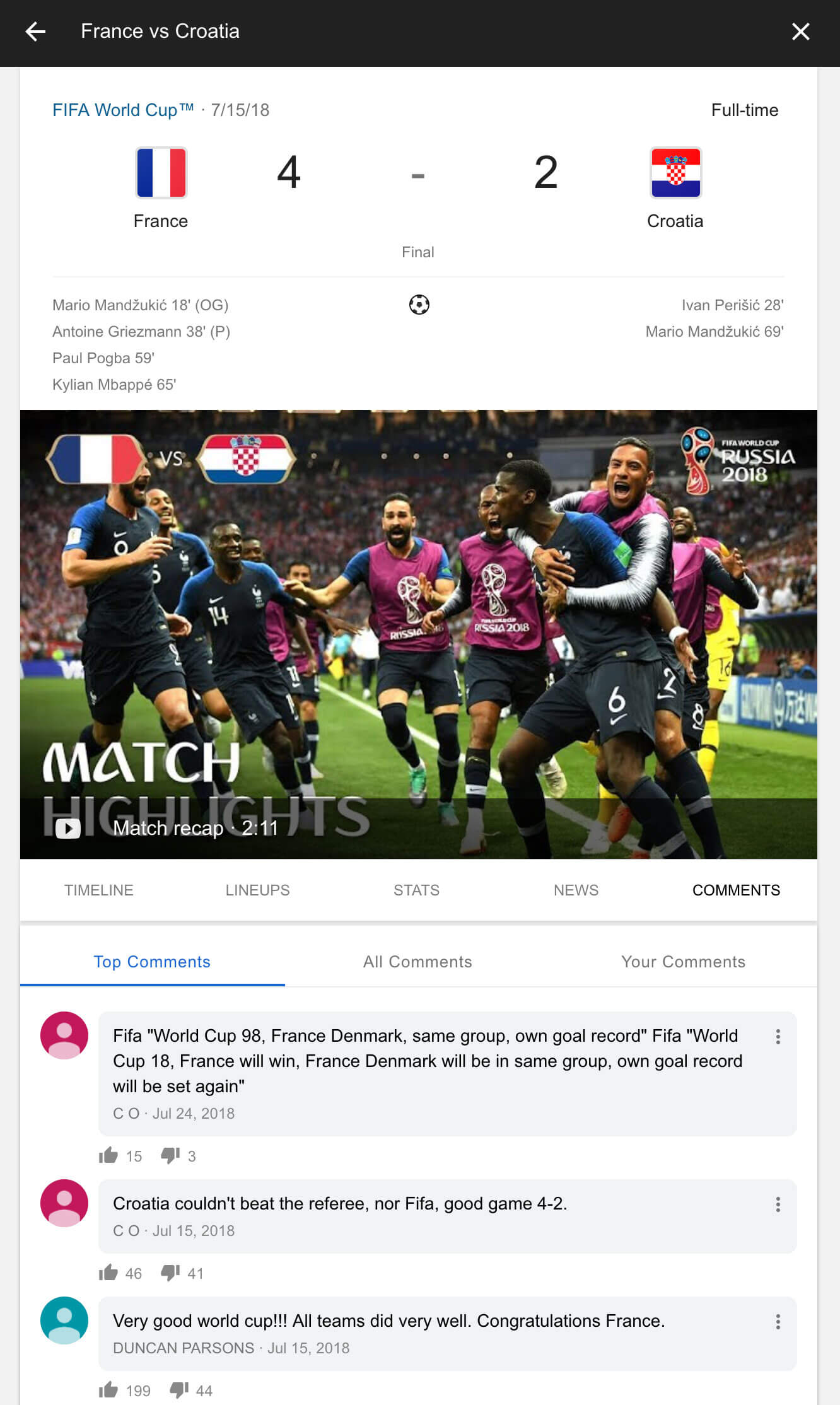 comentarios en google 