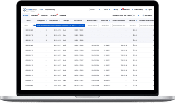 Port&aacute;til muestra pantalla de control de datos; tabla detallada de &oacute;rdenes y pagos con fechas y cifras; interfaz de gesti&oacute;n de reembolsos empresariales.