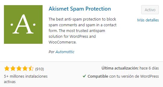 plugin wordpress akismet