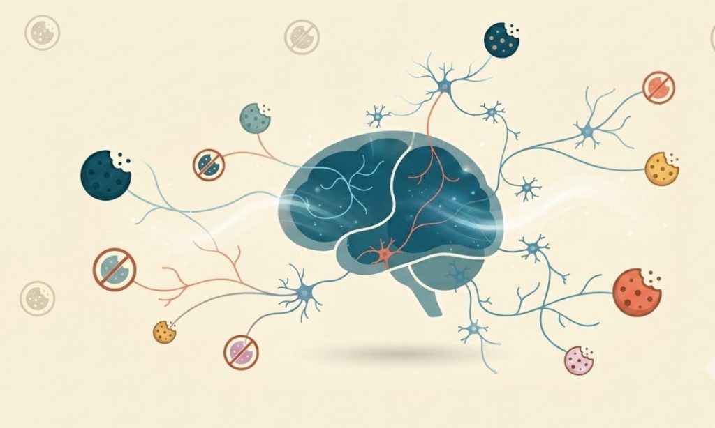 Imagen creada con IA sobre los anuncios adaptados y la actividad neuronal.