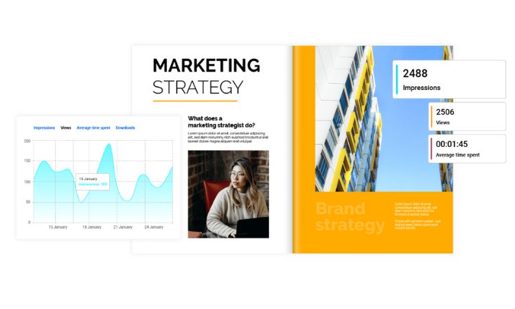 Un gr&aacute;fico muestra l&iacute;neas en zigzag, simbolizando presi&oacute;n. A la izquierda, texto: "IDEA #1 Alivia la presi&oacute;n ahora. Revela la presi&oacute;n del &eacute;xito en marketing con una serie de v&iacute;deos de suspense que finaliza con un ebook que ofrece alivio".