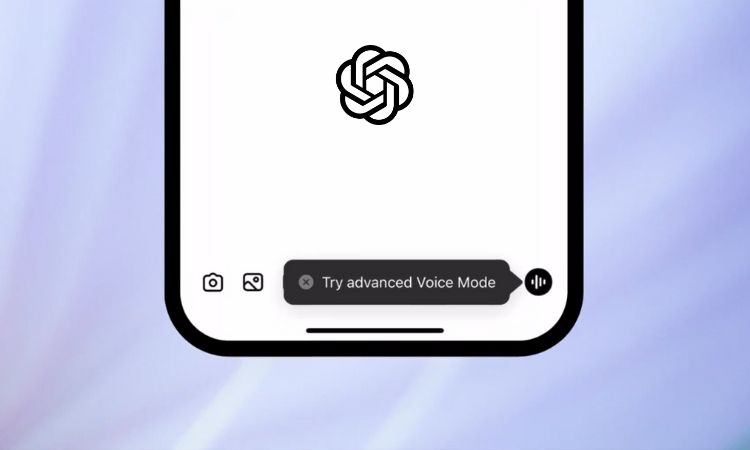Captura de pantalla de la notificación en la app móvil de ChatGPT de que puedes utilizar el asistente de voz avanzado