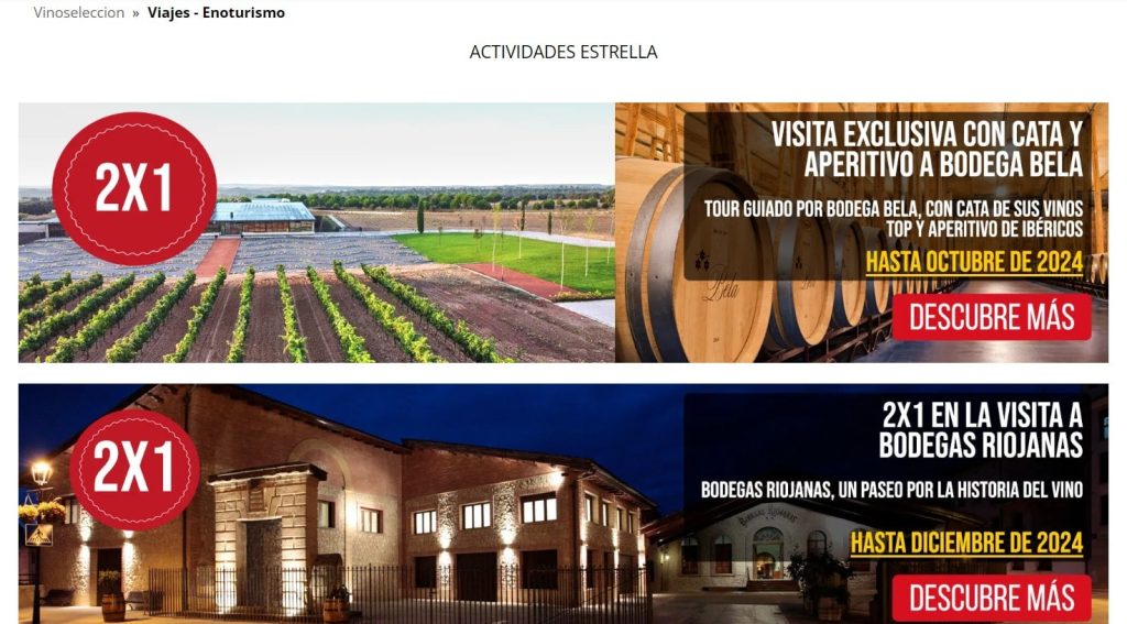 Vi&ntilde;edos y bodega ofrecen experiencia de cata con oferta "2X1" hasta octubre 2024. Bodegas riojanas con promoci&oacute;n similar hasta diciembre 2024.