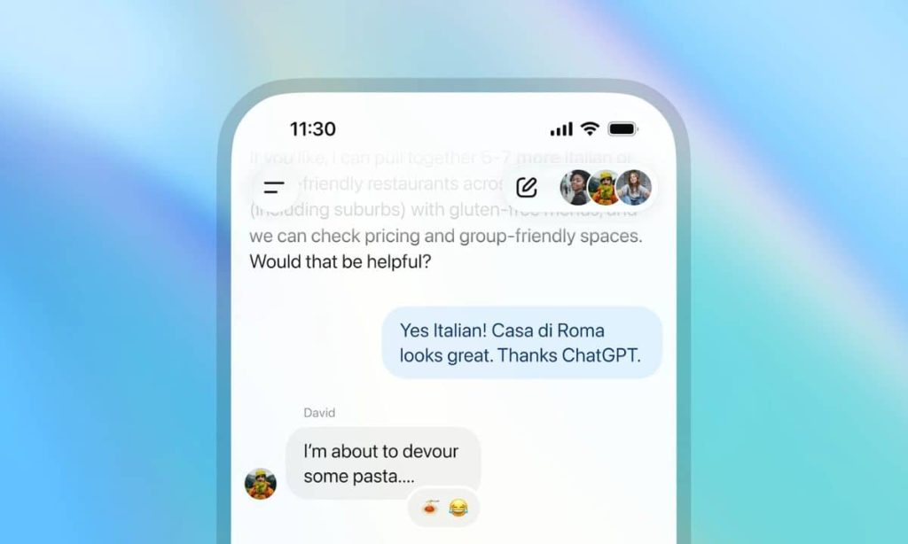 Ejemplo de chat de grupo en ChatGPT