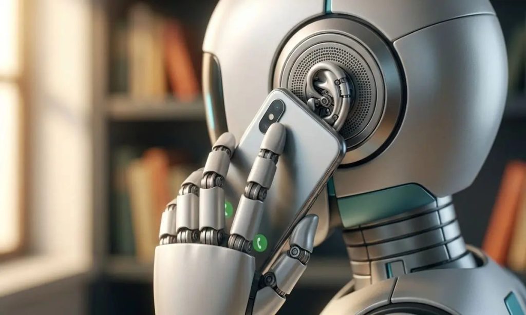 Imagen creada con IA de un robot con la función de GPT Live.