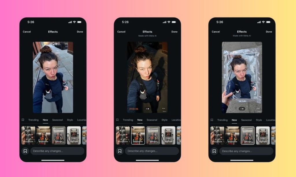 efectos generados con ia en historias de Instagram